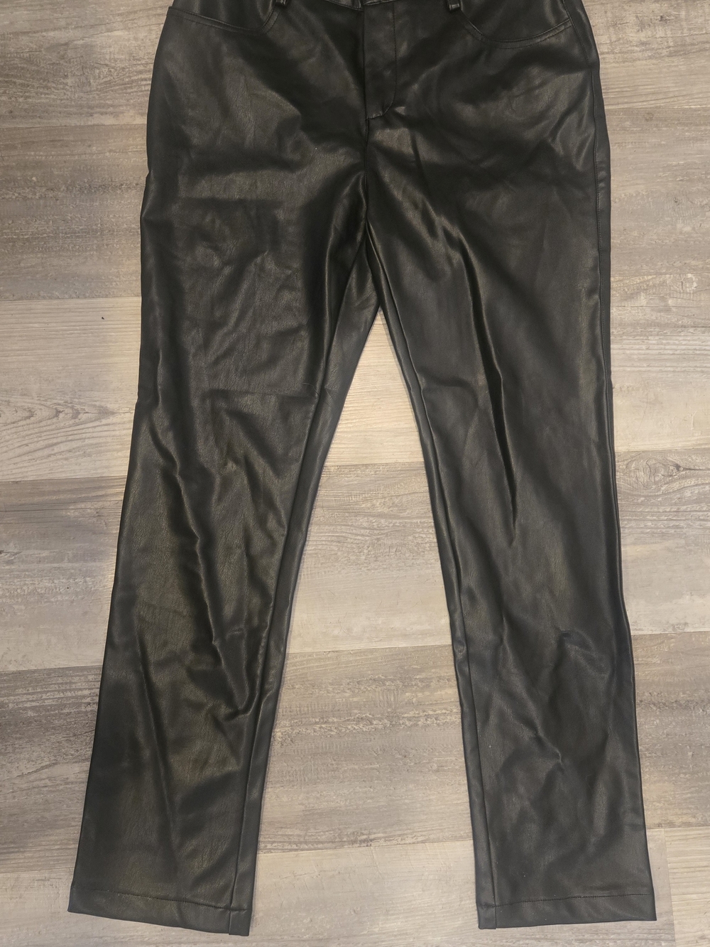 Boston Proper Black Faux-Leather Snap Front Bomber